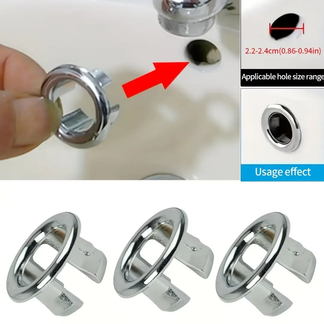 3/5 PCS Hollow Sink Overflow Cover - Plastic material, durable and easy to install, suitable for kitchen and bathroom sinks - Bathroom Fixture Accessories, prevents water overflow and blockage, perfect for gift giving, Bathroom Accessory