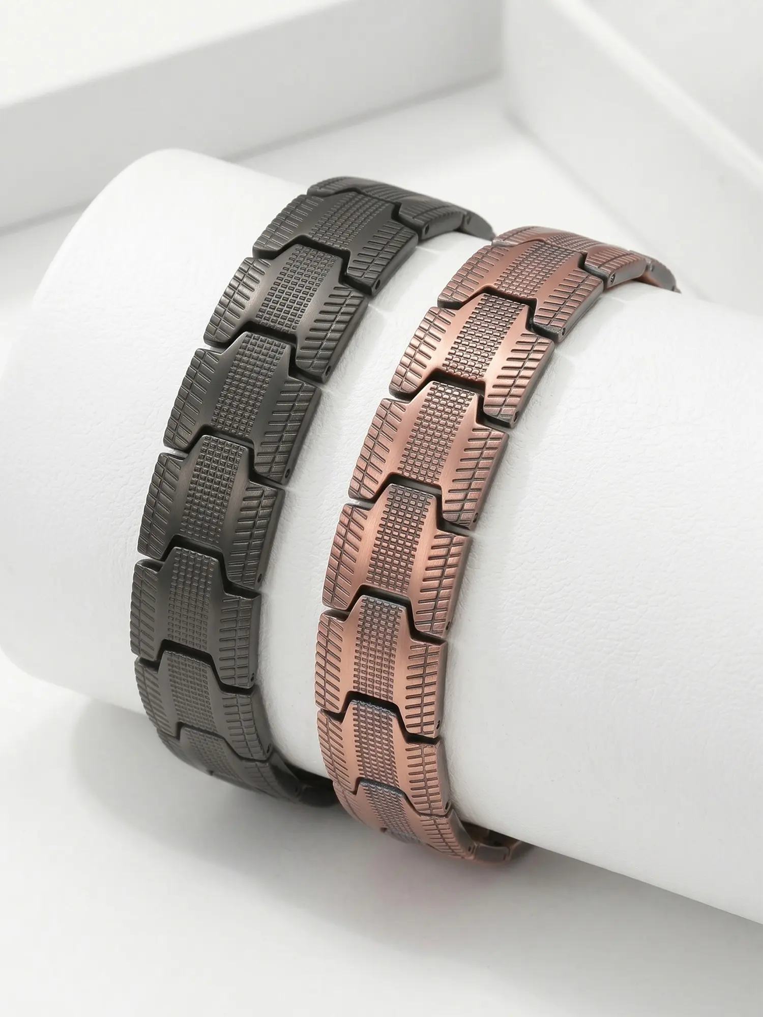 2-piece Arthritis Magnetic Bracelet, 99.99% Pure Copper Bracelets for Pain, 3X Ultra Strength 3500Gauss Neodymium Magnets Adjustable Therapy Wristband, Bio Energy Cuff Bangle