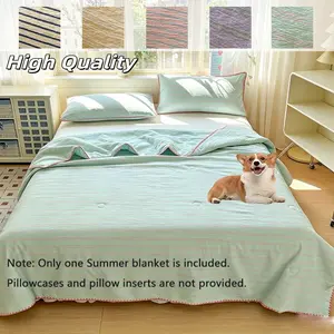 Fresh Bubble Satin Summer Quilt, Multiple Colors and Sizes Available, Breathable, Ideal for Bedroom and Sofa