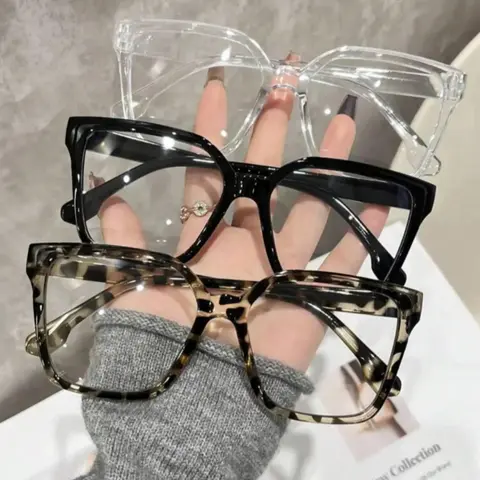 3 Pairs Large Frame Blue Light Blocking Anti Blue Glasses for Women, Trendy Leopard Pattern, Casual Style, Ideal for Daily Wear, Outdoor Activities, Street Photography, Travel, Street Trendy Eyewear