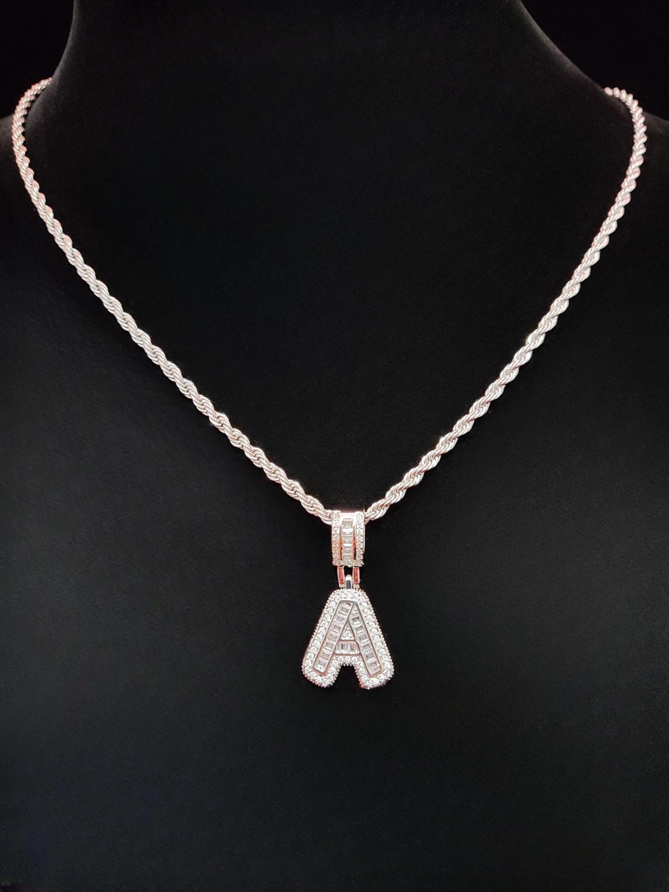 Artificial Zircon Letter Pendant Necklace, Trendy Fashion Initials Jewelry for Parties and Daily Wear, Versatile & Exquisite Jewelry for Birthday Gift, Fashionable Jewelry