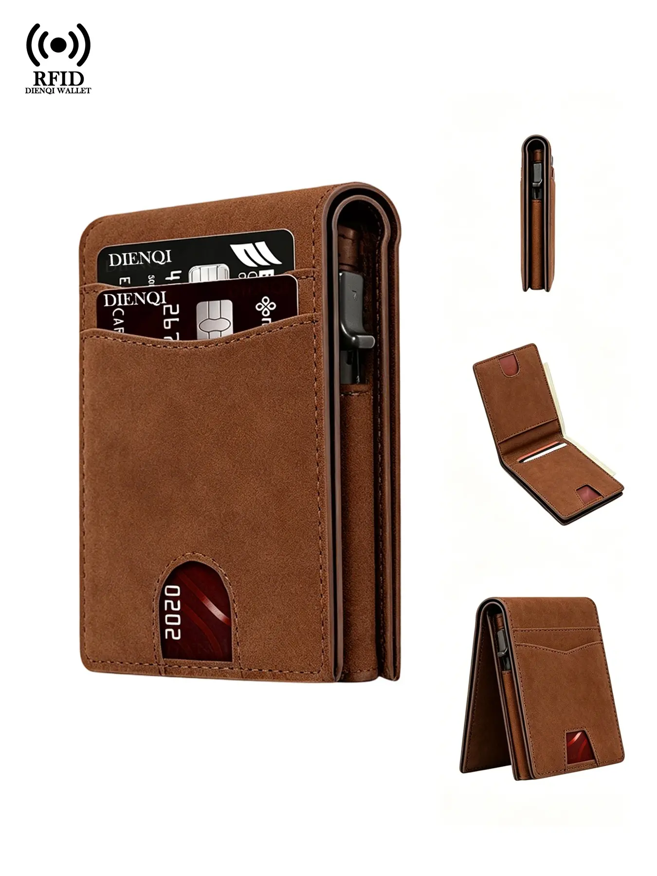 Slim Minimalist RFID Blocking Aluminum Wallet, Rfid Blocking Wallets, Simple Multi Card Slots Wallet with Pop-Up Card Slots, ID Window, Bank Credit Card Holders Money Clips for Women Men, Daily Use, Gifts