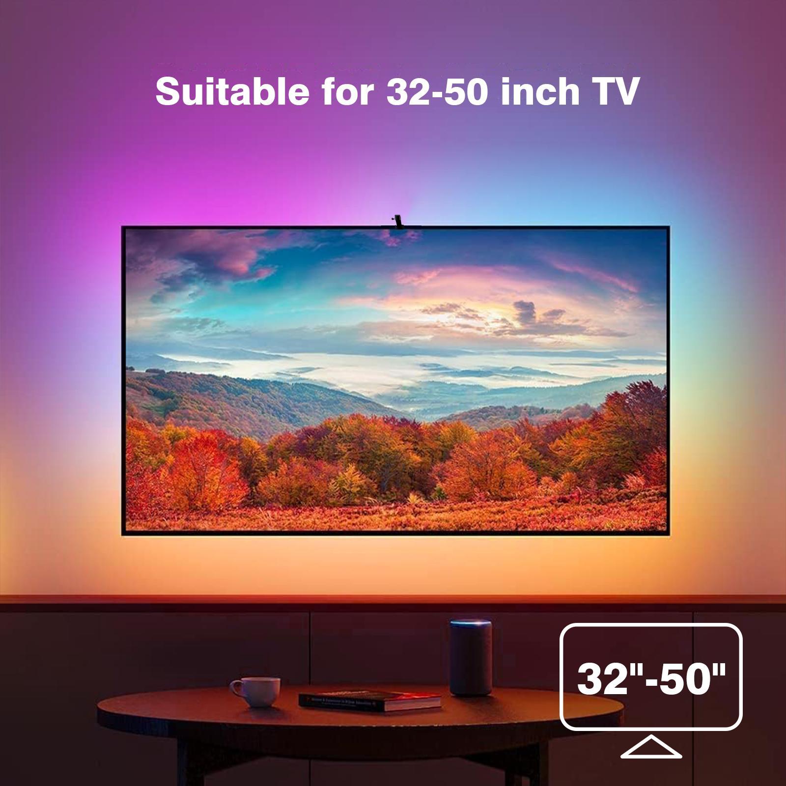 Smart TV LED Backlight Sync with Camera, Compatible with 32-85 Inch Screens, APP Control Color Changing TV Light, Smart TV Accessories