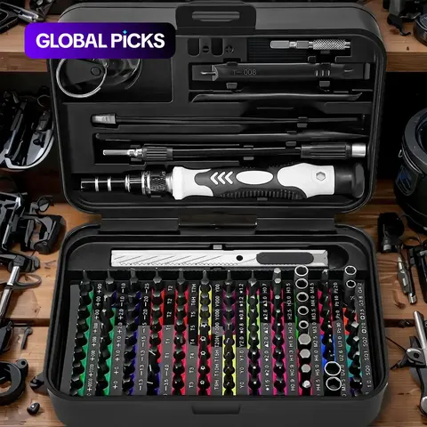 132-in-1 Precision Screwdriver Set with 108 CRV Magnetic Bits, Multipurpose Screwdriver Kit, Multifunctional Ratchet Screwdriver Tool Kit for Electronic Products, Heavy-Duty Industrial Repair Tool #GLOBAL PICKS