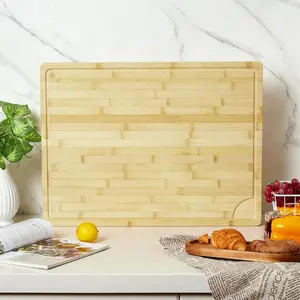 Extra Large Bamboo Cutting Board 24"x18", Heavy Duty Kitchen Chopping Board with Deep Juice Groove & Handles, Professional Wood Butcher Block Carving Board Serving Tray for Meat Steak Vegetable Thanksgiving Party