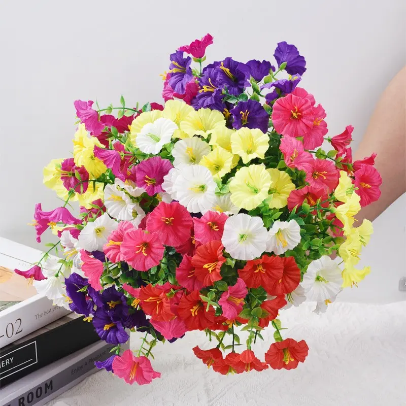 16 Pcs Artificial Faux Flowers without Pots, Plastic Faux Flowers, Decorative Fake Flowers for Home, Garden, Party, Wedding and Balcony, Outdoor Home Décor Supplies, Plastic Flower Decoration, Garden Decorations