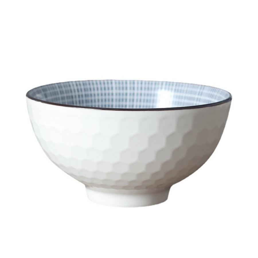 Ceramic Bowl Set, 4 Counts/set Flower Pattern Bowl, Household Bowl for Rice, Soup, Noodle, Breakfast, Kitchen Tableware, Ramen Bowl Set