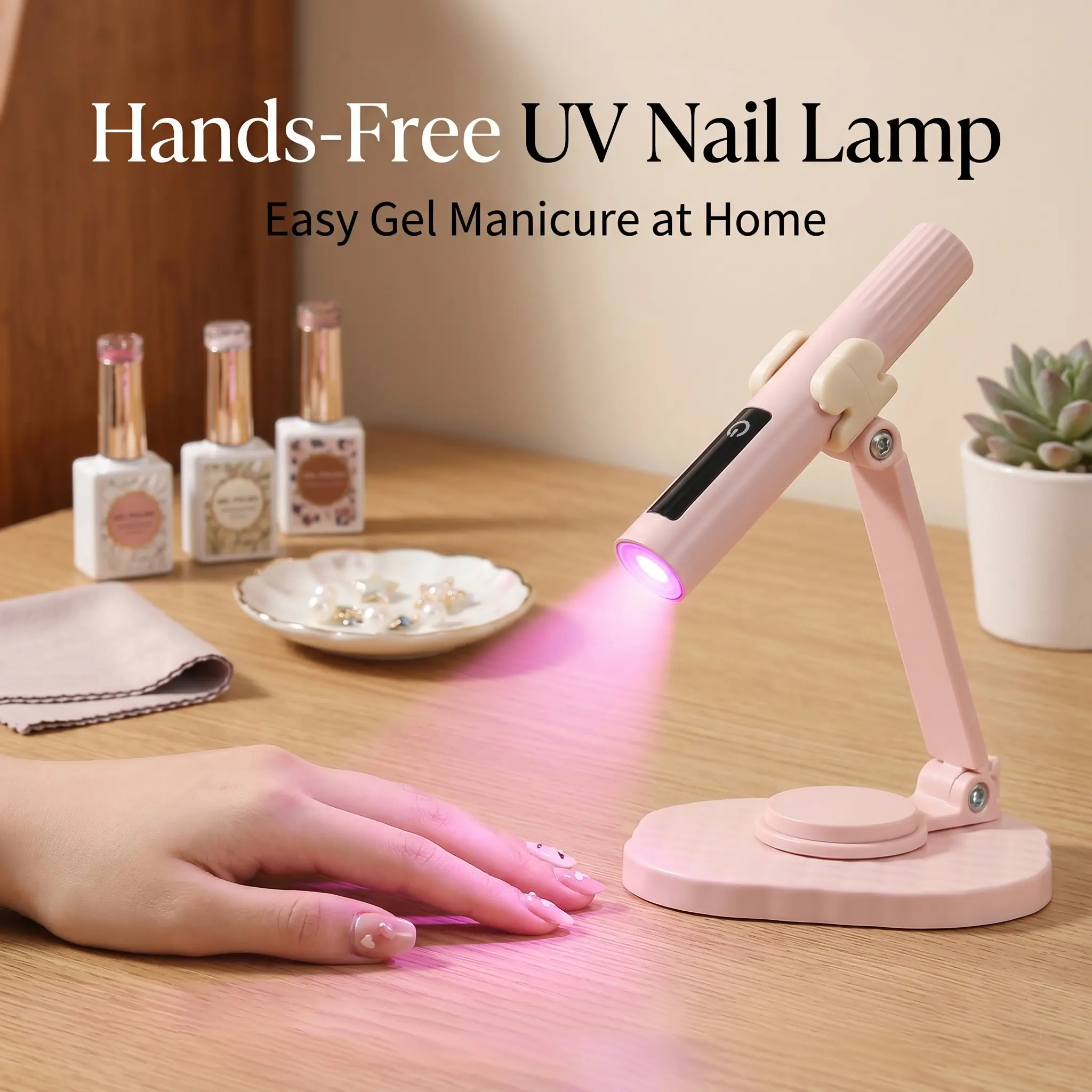 Touch Screen LED Nail Lamp, Rotatable Stand Set, Fast Dry Uvled Gel Polish Curing Light, Manicure Tool Kit