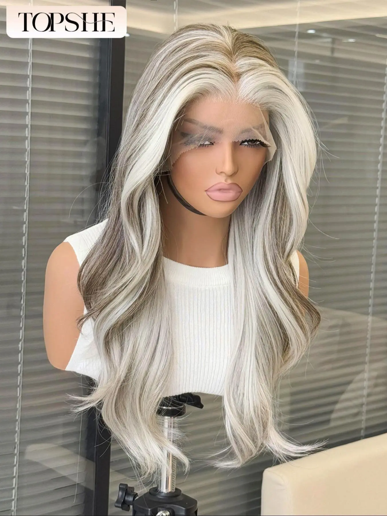 Topshe 13x6 Lace Front Wig, Highlights, Long Wavy Hair, Natural Look, All-Season Wear, Hair Wigs Topshe 13x6 Lace Front Wig, Highlights, Long Wavy Hair, Natural Look, All-Season Wear, Hair Wigs