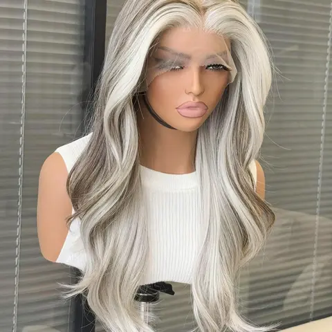 Topshe 13x6 Lace Front Wig, Highlights, Long Wavy Hair, Natural Look, All-Season Wear, Hair Wigs