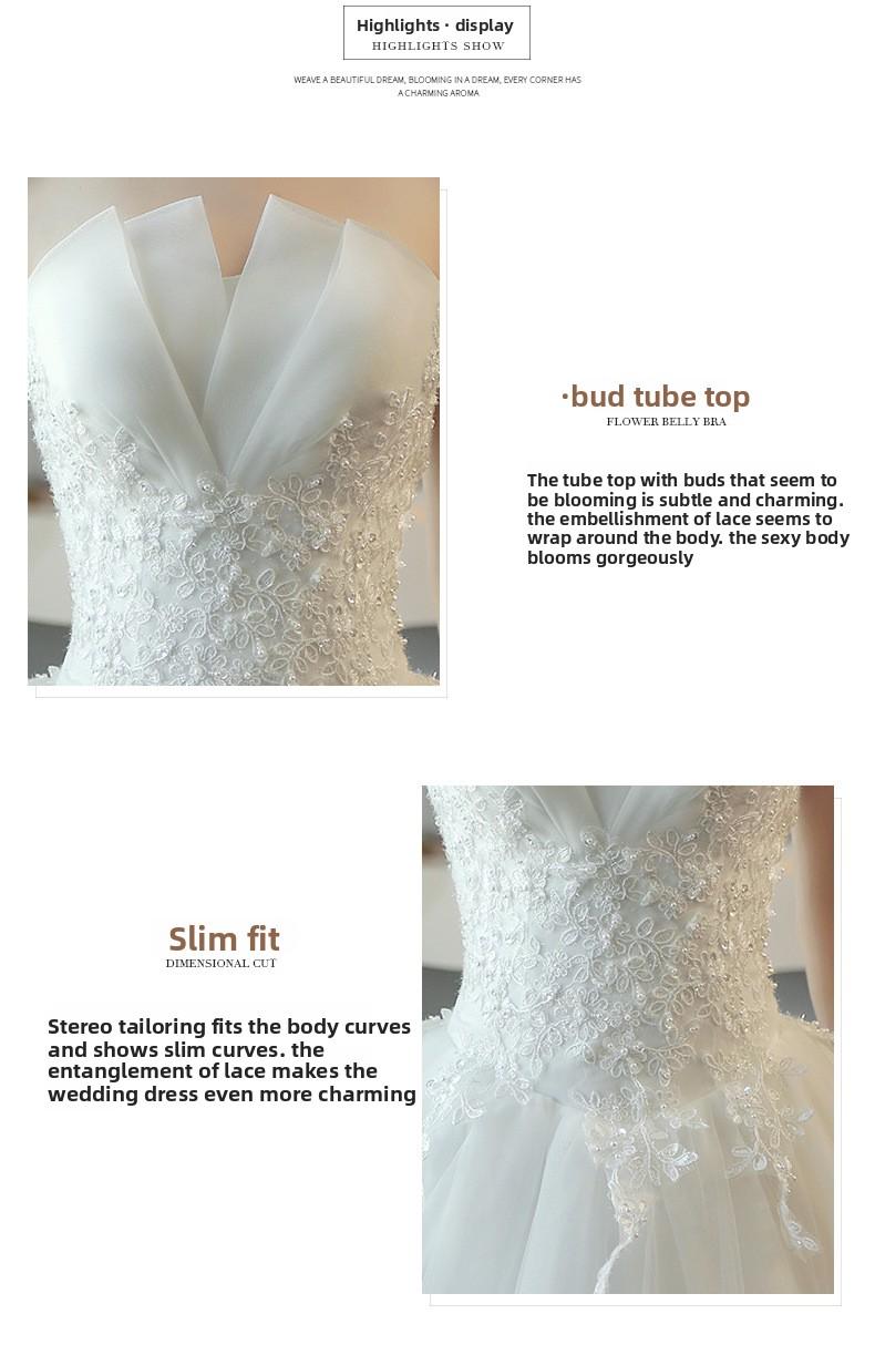 2026 New Style White Lace Strapless Wedding Dress with Train for Petite Brides, Simple, Ethereal & Forest-Style