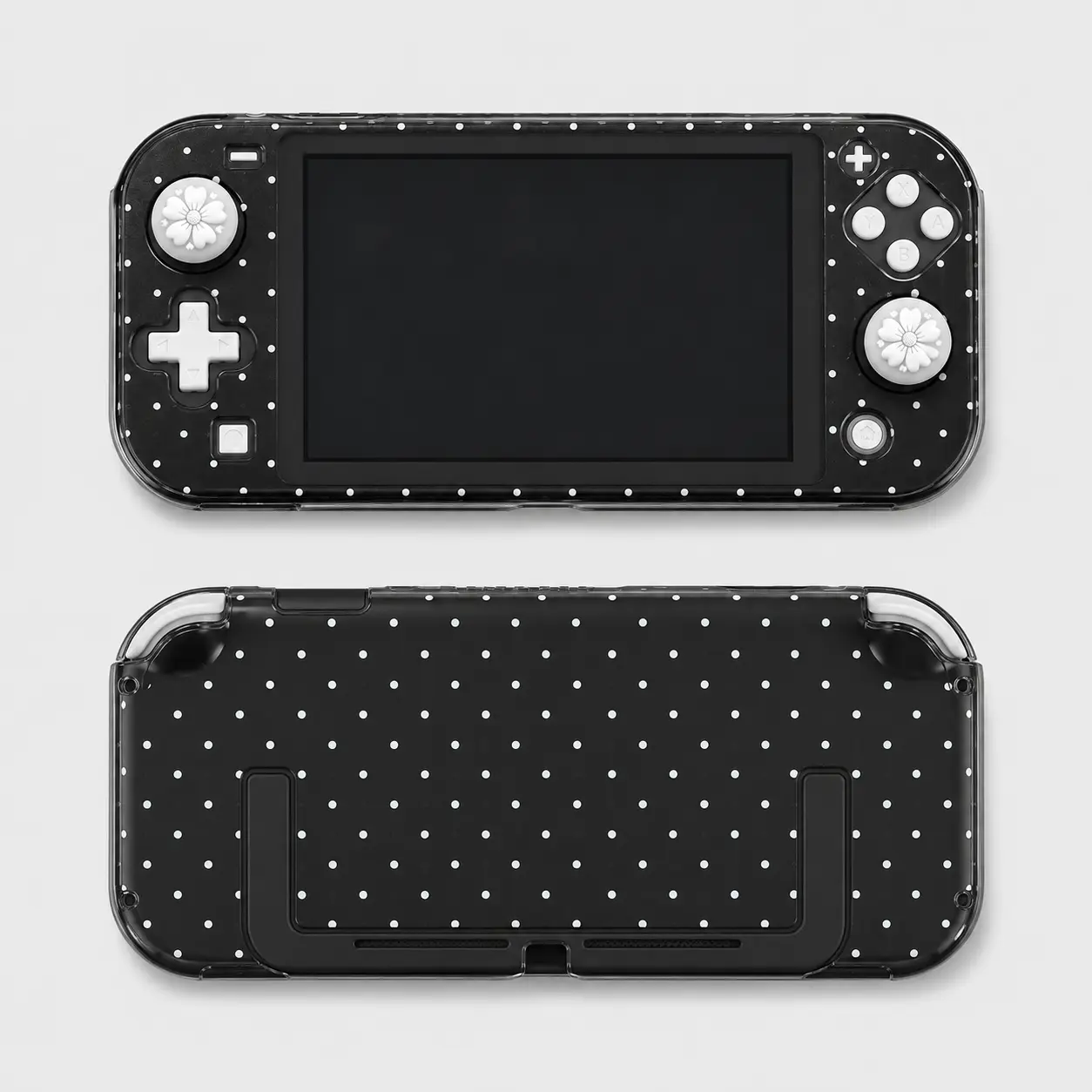 Protective Hard Shell Case Compatible with Nintendo Switch Lite, Black Polka Dot Full Cover with Slim Fit, Anti-Scratch Front and Back Protection