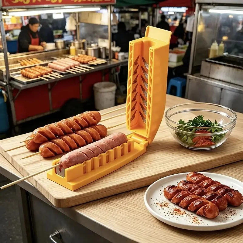 1 Set Fast Sausage Flower Cutter, Works for Grilled Sausages & Ham Slices, Household & Commercial Dual Use Sausage Blooming Tool, Ideal for Party, BBQ, Street Stall Display