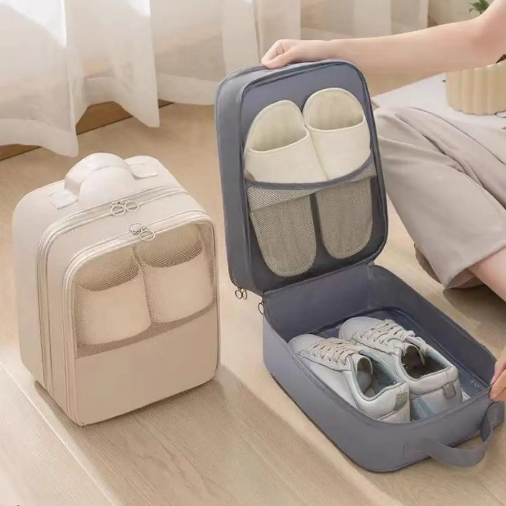 Portable Travel Shoe Storage Bag, Dust-Proof Shoe Organizer Pouch, Lightweight Shoe Case for Suitcase, Luggage & Outdoor Trip Use