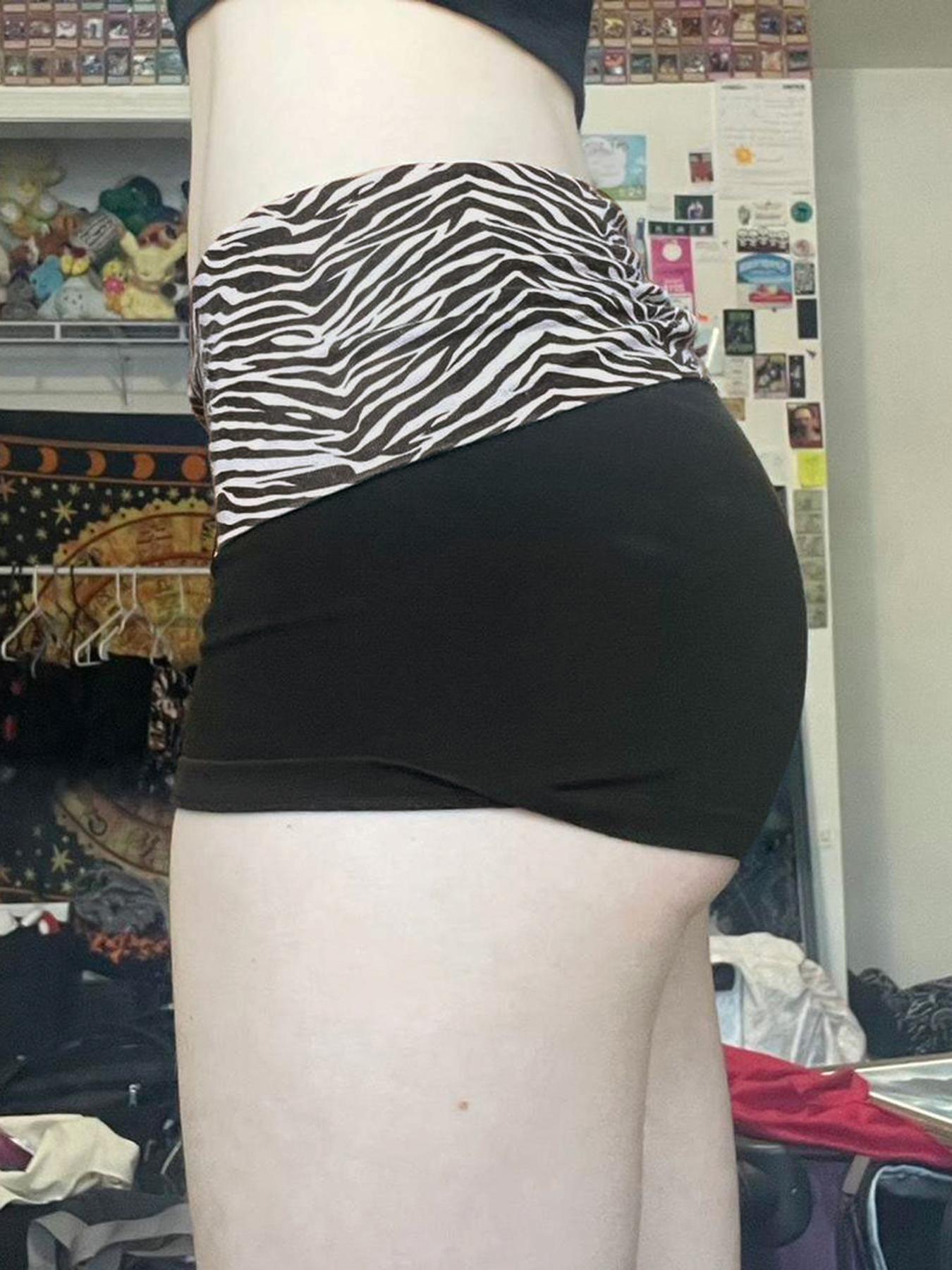 Women's Colorblock Zebra Stripe Print Knitted Shorts, Casual Comfy Skinny Shorts, Summer Outfits 2024, Ladies Bottoms