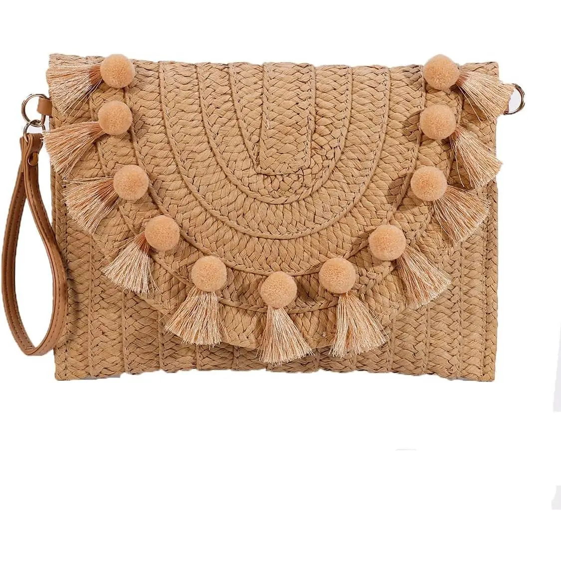 Straw Clutch,Straw Handbag Clutch for Women Summer Beach Straw Woven Envelope Purse Wallet