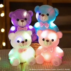 Cute Glowing Teddy Bear Plush Toy, Colorful Light-Up Bear Stuffed Animal, Perfect Gift for Valentine's Day, Birthday, Christmas Decorations