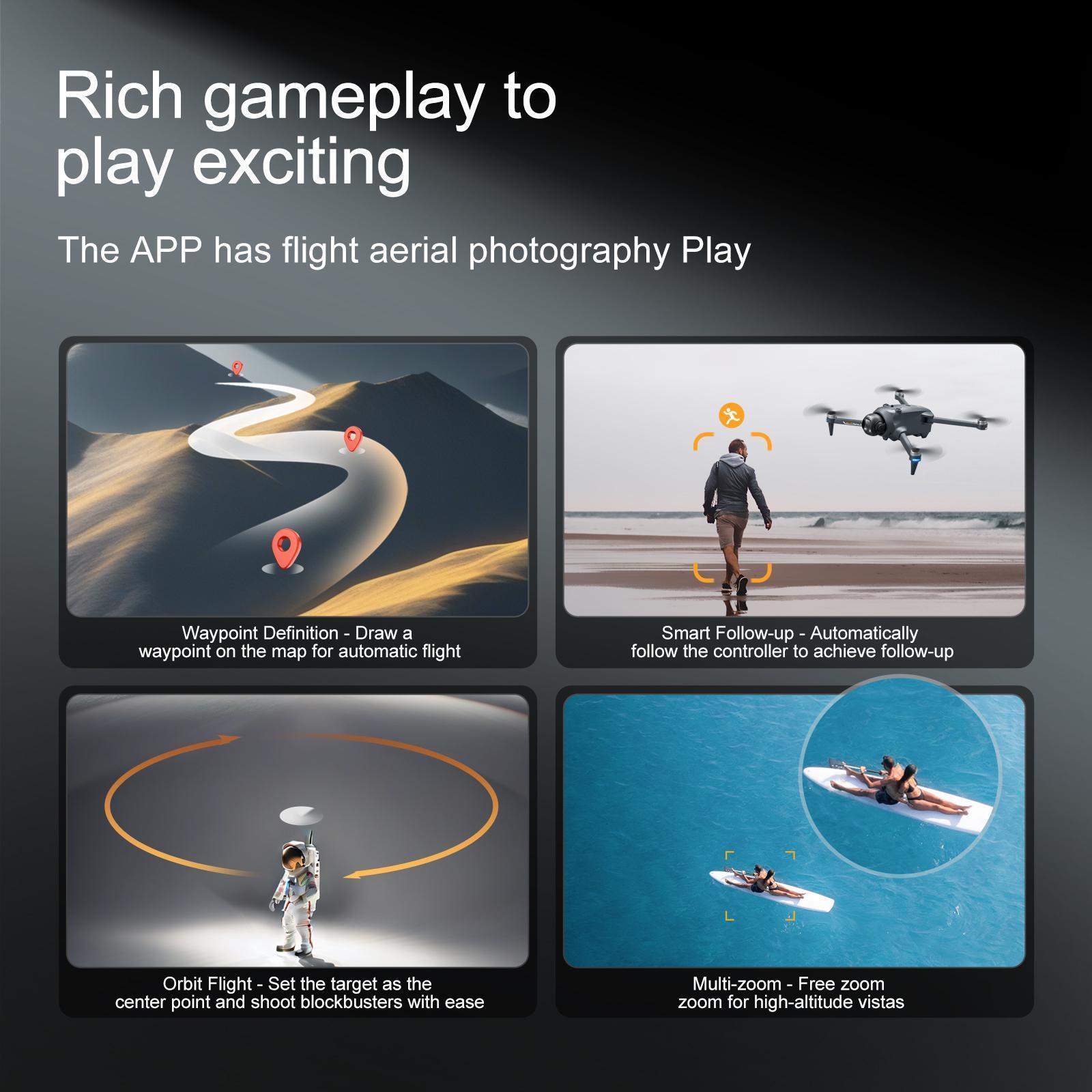 New Design GPS Drone with 180° ESC Camera 5G Large Screen Remote Control Lifting and Obstacle Avoidance Head Brushless Power GPS Return for Amateur Players.
