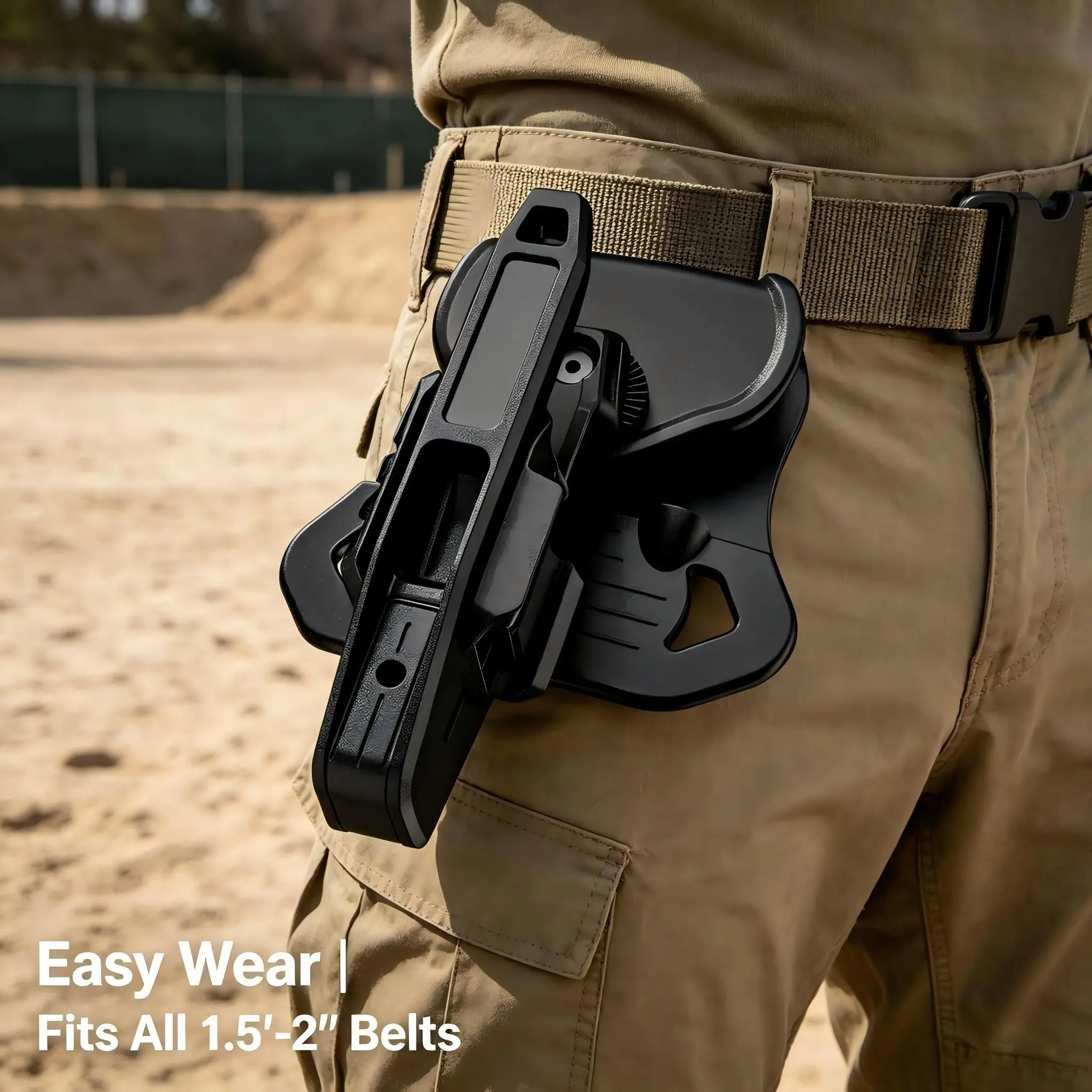Quick Draw Holster Mount, Picatinny Rail Tactical Lock, Adjustable Retention, Ideal for Training Gear, Secure and Reliable Attachment