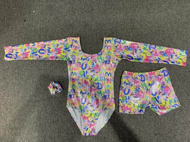 Girls Gymnastics Leotard & Shorts Set, Long Sleeve Activewear for Ages 3-12, Perfect for Dancing & Playtime, Comfortable Fit