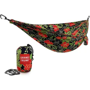 GRAND TRUNK TrunkTech Double Hammock| Ultra-Strong & Lightweight| 11 ft Hammock with Ripstop Nylon| 500 lb Capacity| Fast-Drying & Weather-Resistant| Big Flower