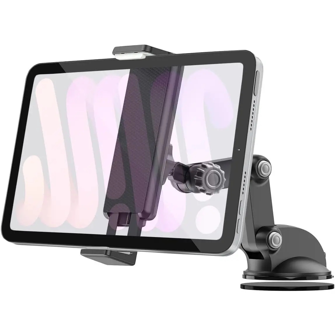 Mount Windshield Dashboard Holder for Phone iPad Stand | Fits 4.5 To 7.25 Inch Phones And Tablets, Suction Cup,Multi-Joint Arm, 360° Rotation,Portrait And Landscape View