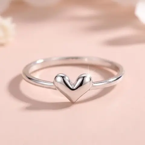 Women's Elegant Heart Design Promise Ring, Exquisite Trendy Minimalist Ring, Beautiful Rings, Fashionable All-match Jewelry for Women for Daily & Party Decoration, Cute Gifts for Her, Heart Signet Ring, Promise Ring Gf