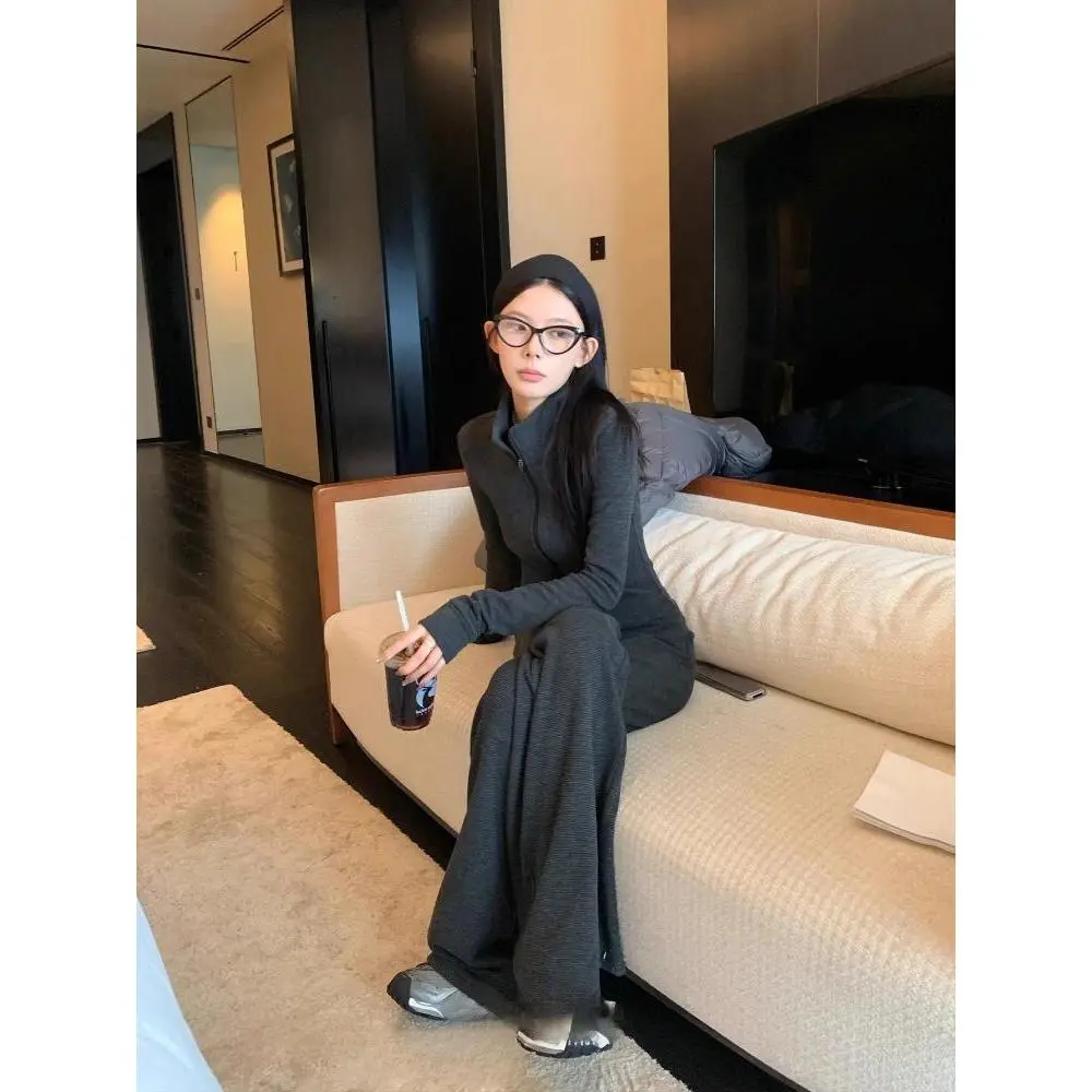 Tracksuits Sportwear Sets Skirt Women Winter V-neck Vintage 2 Piece Suits Pullover Knitted Pullover Skirt Korean Fashion