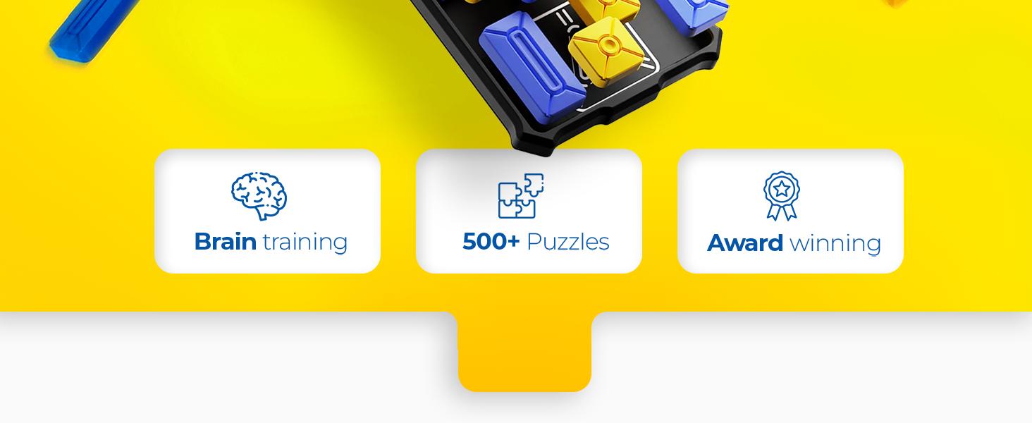 Super Slide Puzzle Game - 500+ Challenges Brain Teaser Toy for Unisex Children, Road Trips Activity, Birthday Gift Easter Basket Stuffer