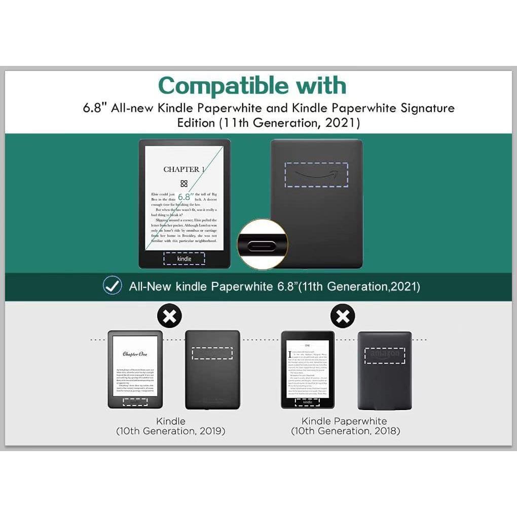 Clear Case for 6.8" Kindle Paperwhite 11th Generation 2021 and Signature Edition TPU  Cover, Bumper Corners Slim Protective Case for 11th Gen Kindle Paperwhite- Transparent (Transparent)
