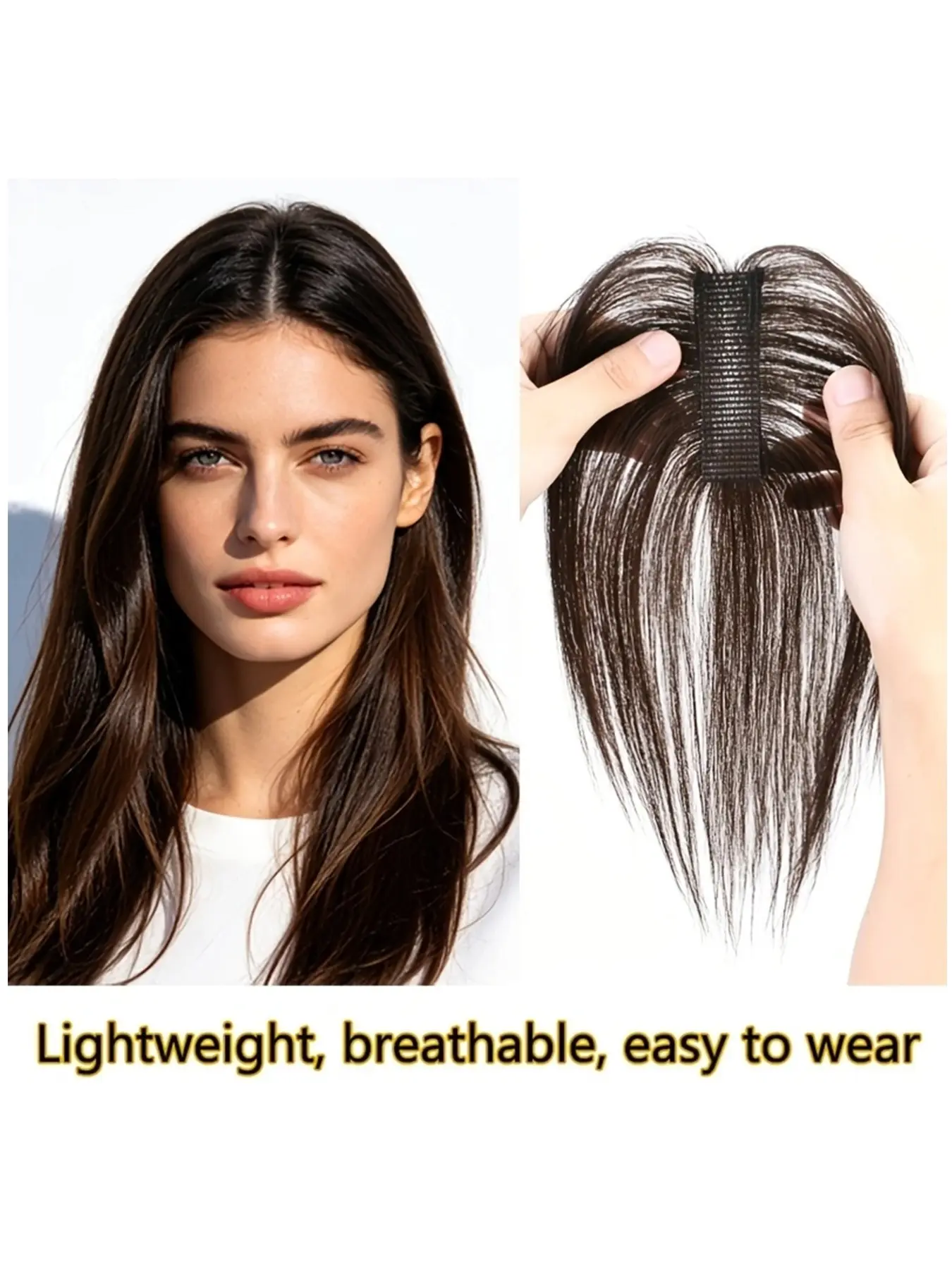 Real Hair Bangs Wig, Multiple Colors, Magic Tape Attachment, Easy and Secure, Style Change, Volume Increase, Suitable for Daily Wear