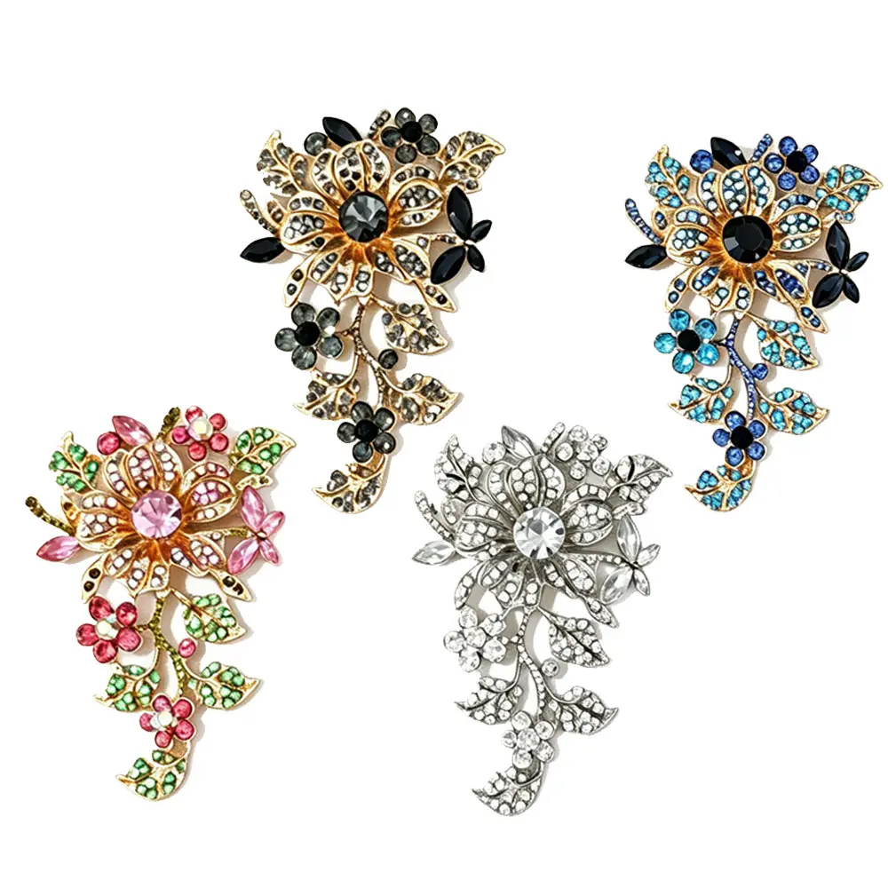 Baroque-style Luxury Vintage Floral Design Brooches for Men Women Jewelry Fashion Accessories