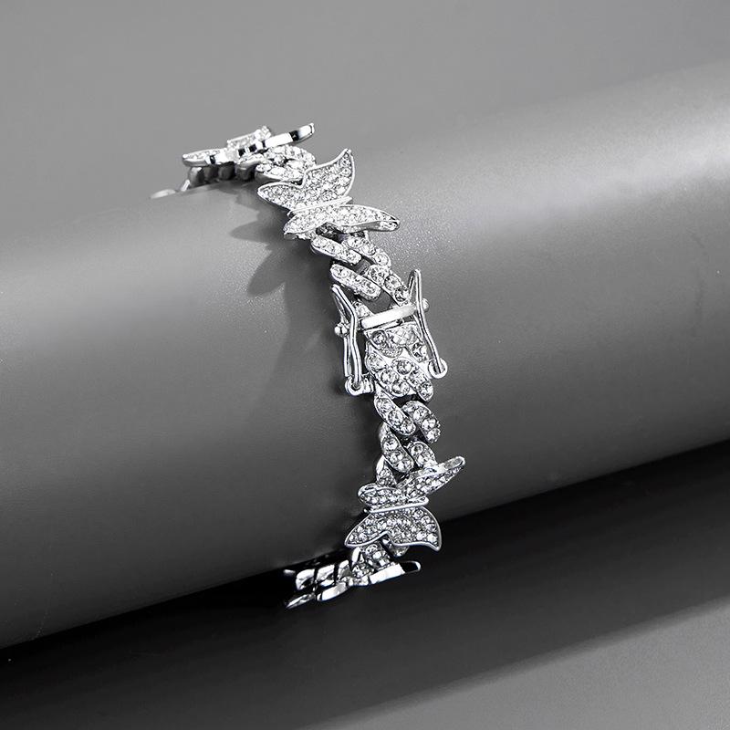 Butterfly Diamond Cuban Chain Fashionable Luxury Necklace Sweater