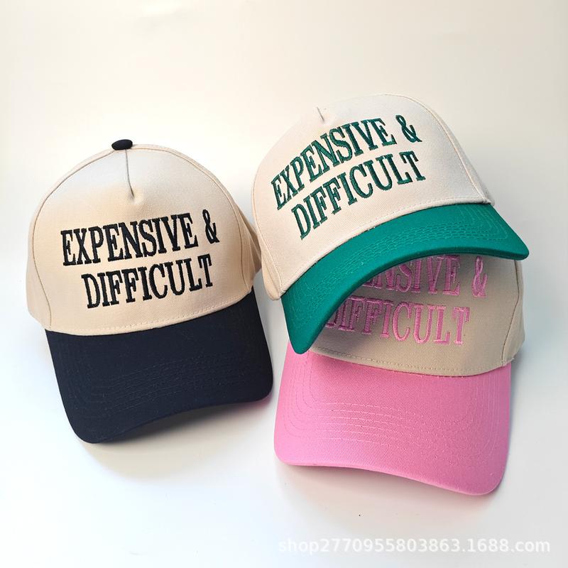 Expensive Difficult Embroidered Trucker Hat Color Block Casual Baseball Cap for Men and Women