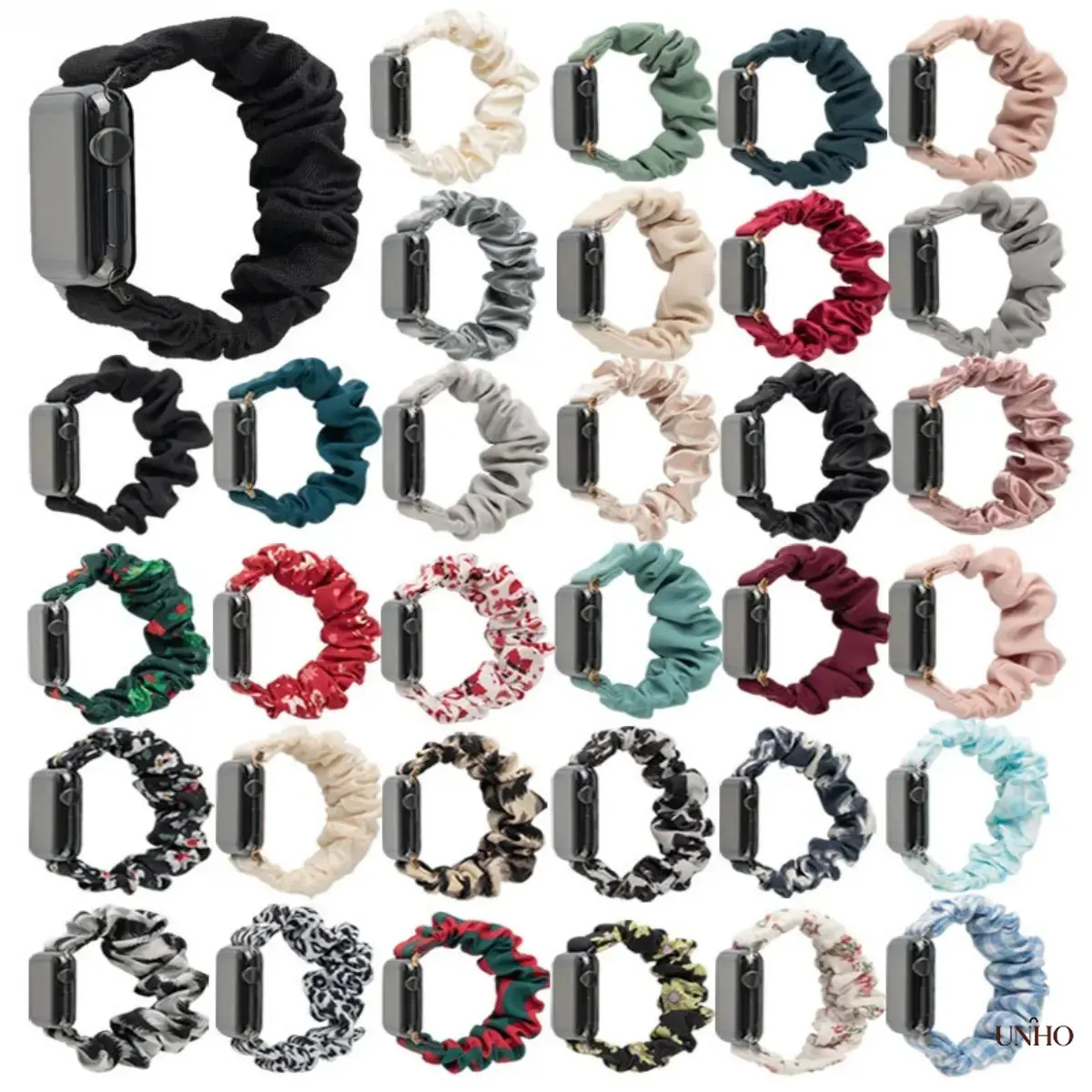 6Pcs Soft Stretchy Nylon Scrunchie Watch Bands, Lightweight Breathable Fabric Replacement Straps Compatible With Apple Watch Series 7, 8 & Ultra 2, Comfortable Daily Casual Fashion Wearable Accessory, Scrunchie Bands Only, Smartwatch Not Included