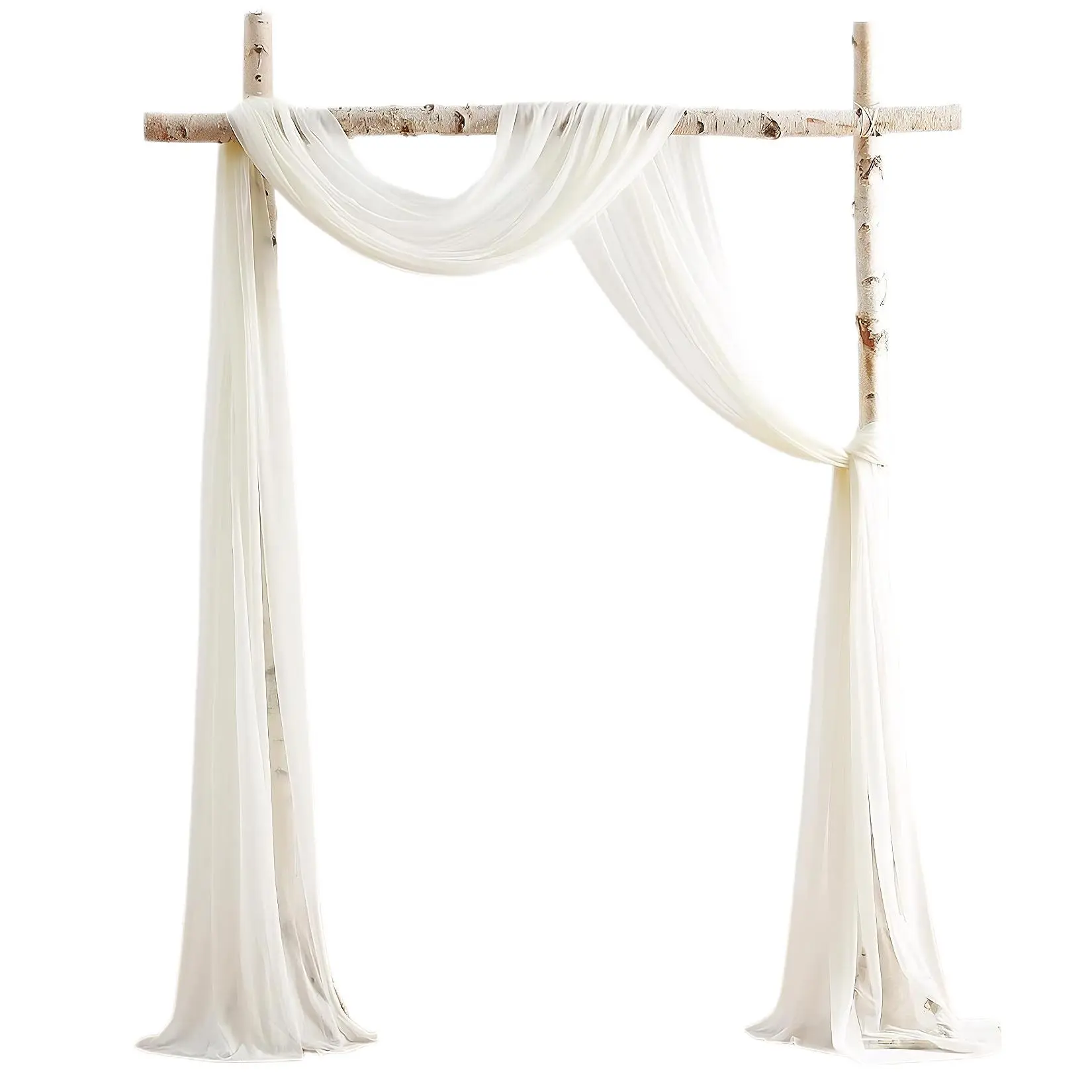 Sheer Chiffon Wedding Arch Draping - Milky Yellow Decorative Backdrop Panels - Soft, Wrinkle-Free, Perfect for Ceremony, Reception, Party, Studio Decor - 3 Panels, 2.5x19.5ft Each