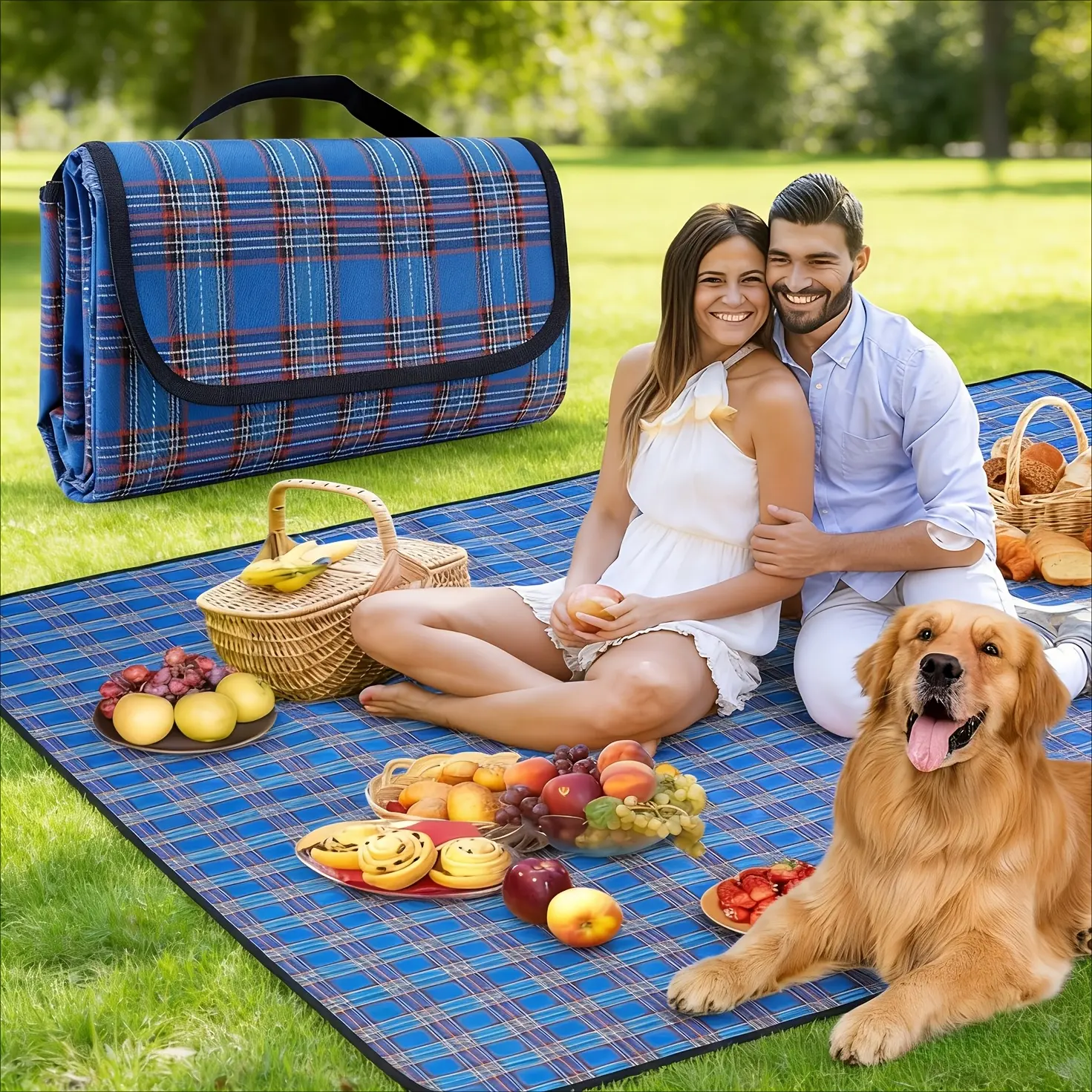 1 Extra-Large Picnic Blanket & Beach Mat | Foldable Outdoor Sand Mat | Ideal for Picnics, Camping, & Hiking | Family Concerts | Park Music Festivals | Lawn Mat