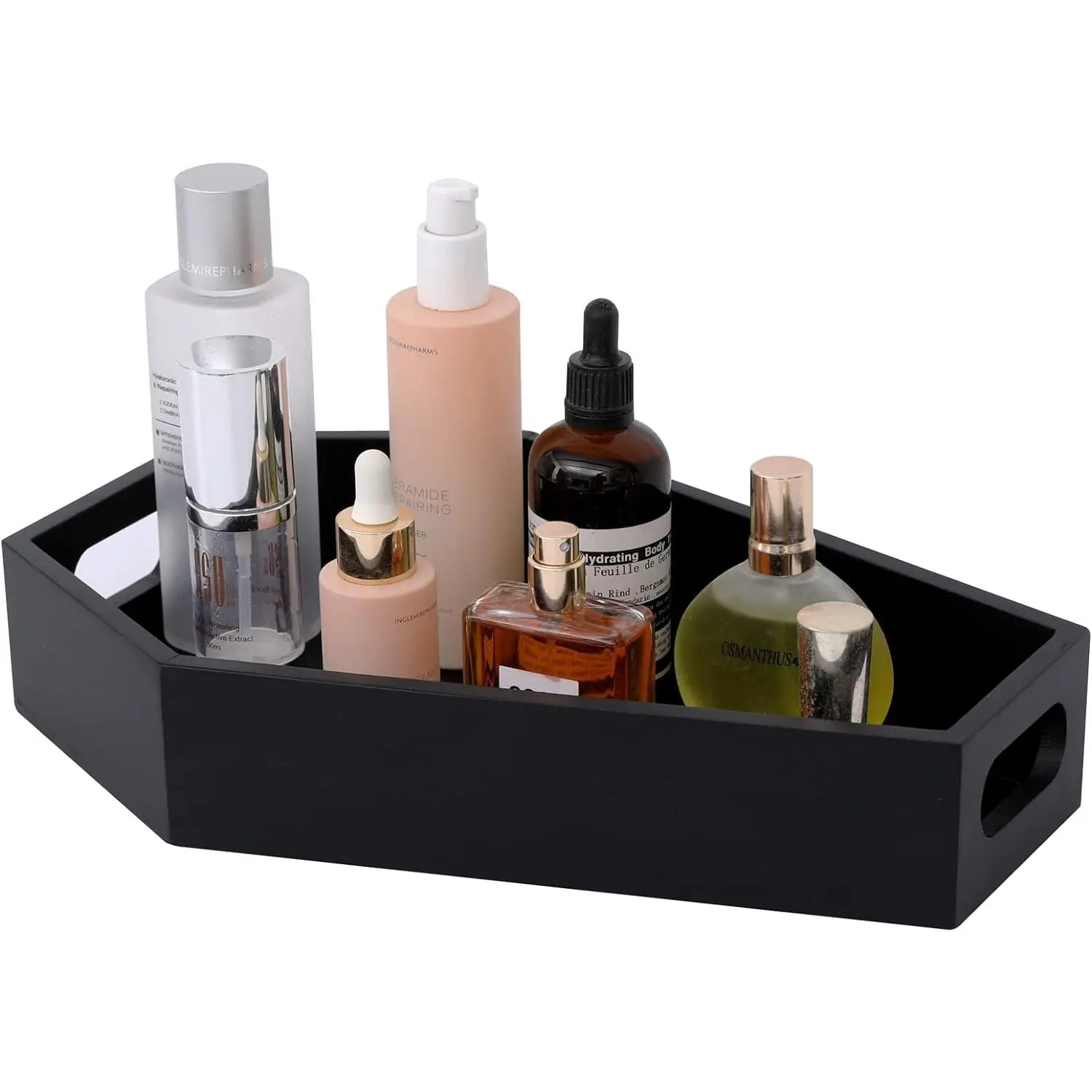 Gothic Coffin Decor Gothic Wooden Makeup Organizer for Vanity,Spooky Halloween Decor for Bathroom,Living Room or Bedroom Witchy Gifts for Women-Black
