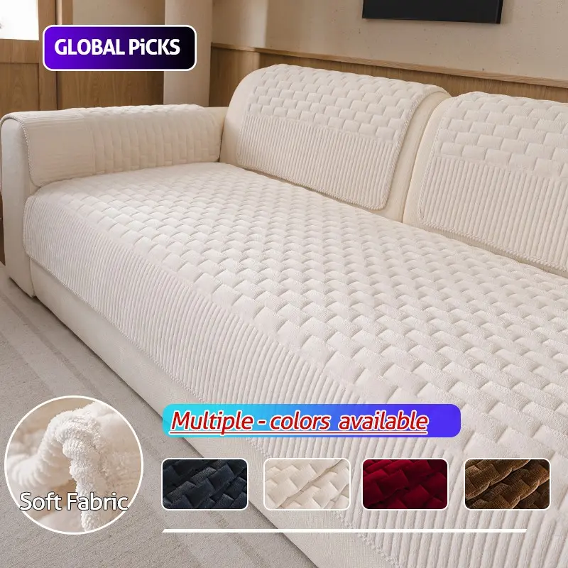 Thick Plush Sofa Cushion, Pet-Friendly Non-Slip Fabric, Suitable for 2/3/4-Seater Sofas, Modern Home Decor Accessory, All Seasons Use