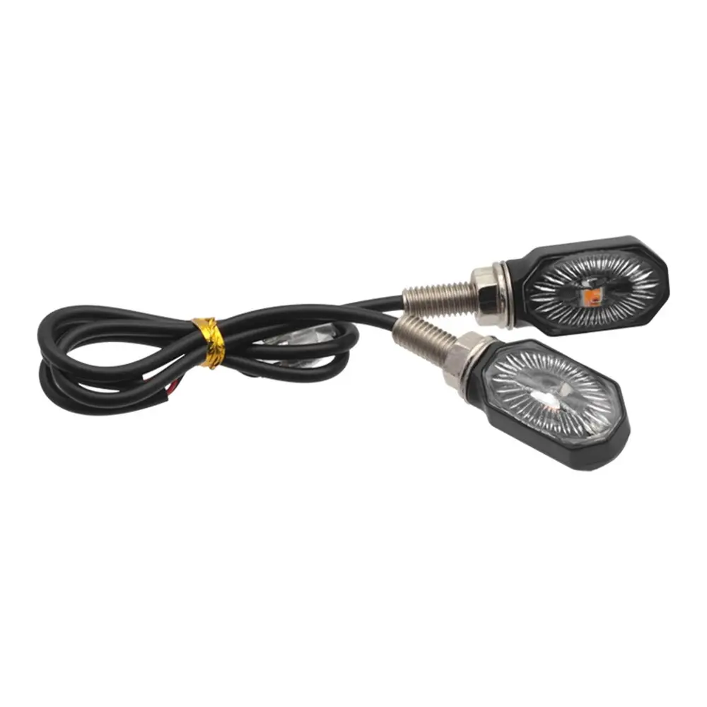 Motorcycle Accessories 2pcs 12V Turn Signal Mini Flasher LED Indicator Lights, Suitable for Cruiser, Royal Enfield, Cafe Racer, Vintage Motorcycles