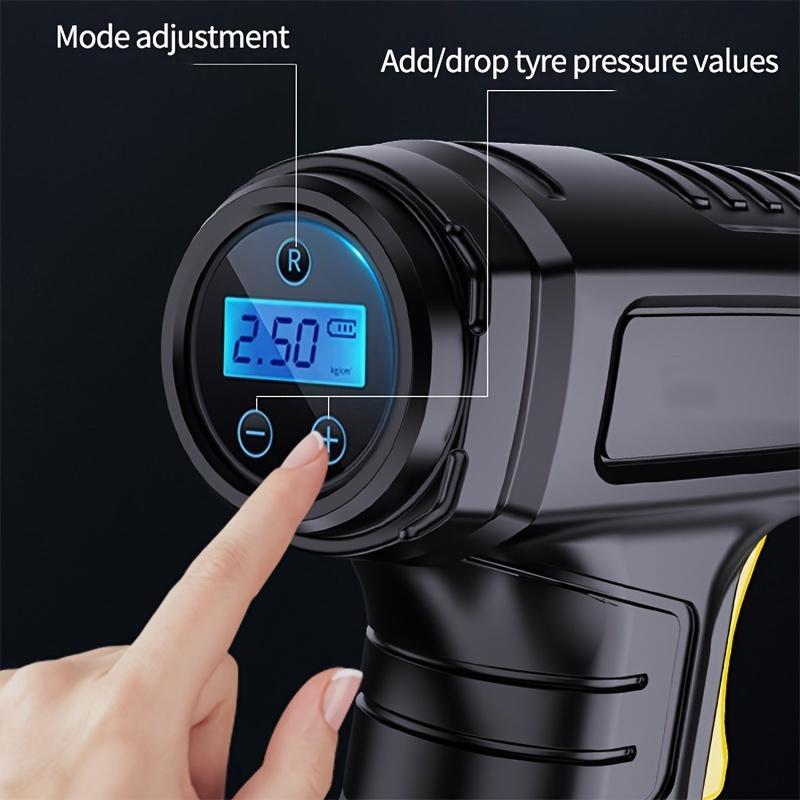 Summer Digital Display Wireless/Wired Car Tire Inflator, 1 Count Car Tire Air Compressor, Car Accessories, Car Supplies, Handheld Car Tire Air Pump with LED Light for Motorbike Tire, Tire Inflation Tool, Car Tire Repair Accessories