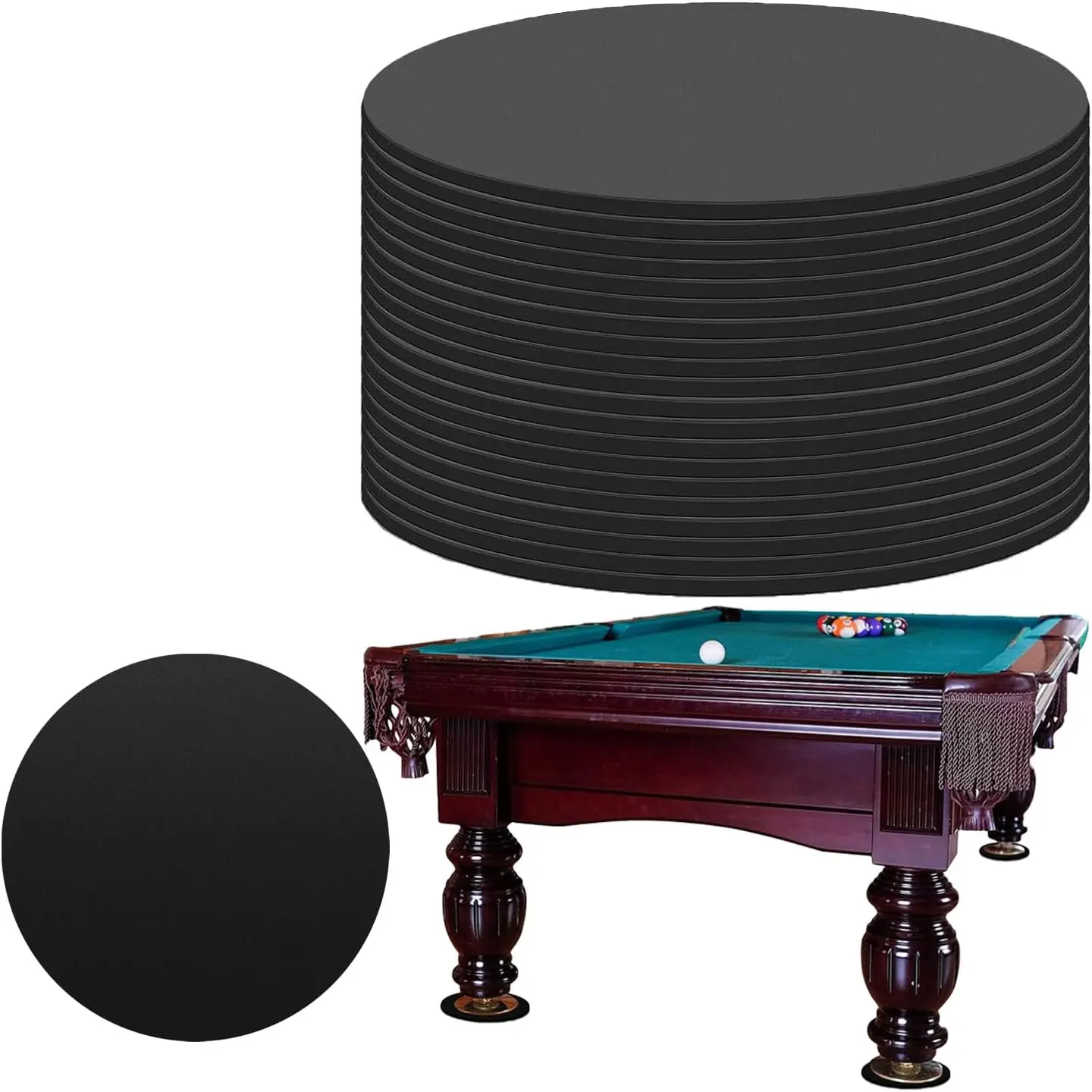 Billiard Pool Table  Shims, 3" Diameter Rubber Pool Table Leveling Kit Shims Foot Pad, Billiards Accessories Rubber Shims/Furniture Shims