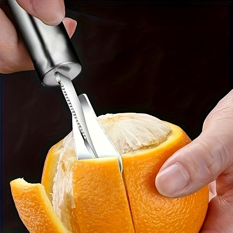 2025 HOT Creative Ergonomic Stainless Steel Peeler - Orange & Lemon Peeler with Curved Handle for Easy Citrus Peeling - Perfect for Restaurants