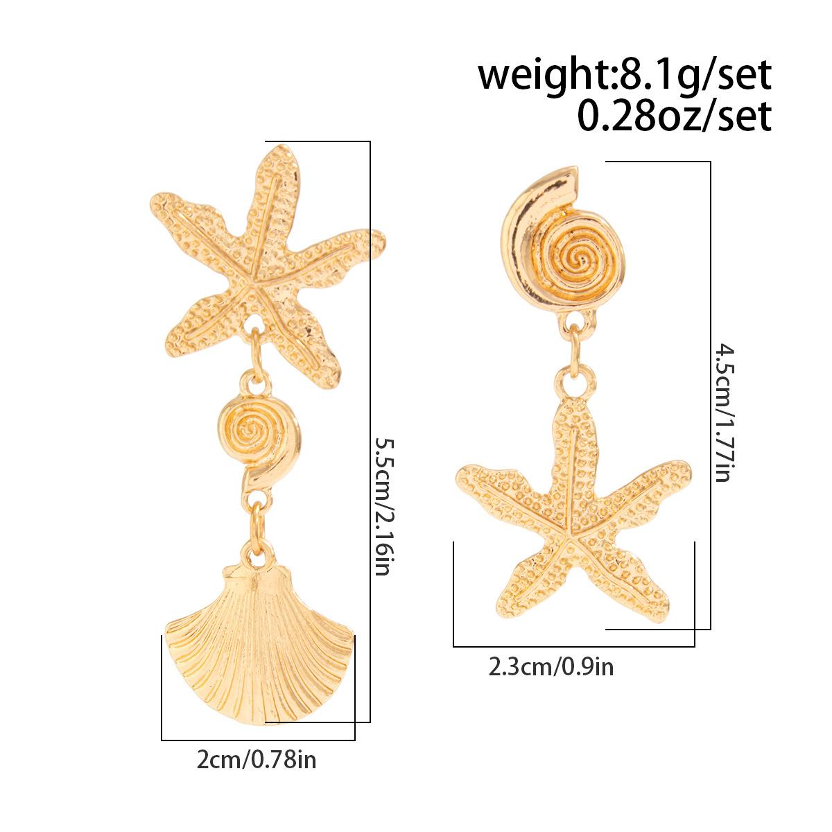 Ocean Inspired Starfish Star Stud Earrings Bold Statement Metal Earrings Exaggerated Beach Vacation Style Fashion Jewelry for Women Trendy Summer Coastal Aesthetic Party Club Daily Outfits Lightweight Alloy Ear Accessories