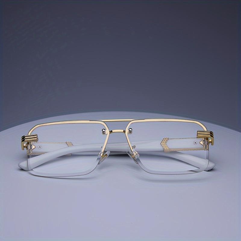 4-Pack Fashion Rimless Sunglasses for Men and Women Classic Small Square Frameless Shades with UV Protection for Travel and Everyday Wear Lightweight Comfortable Classic Square Design