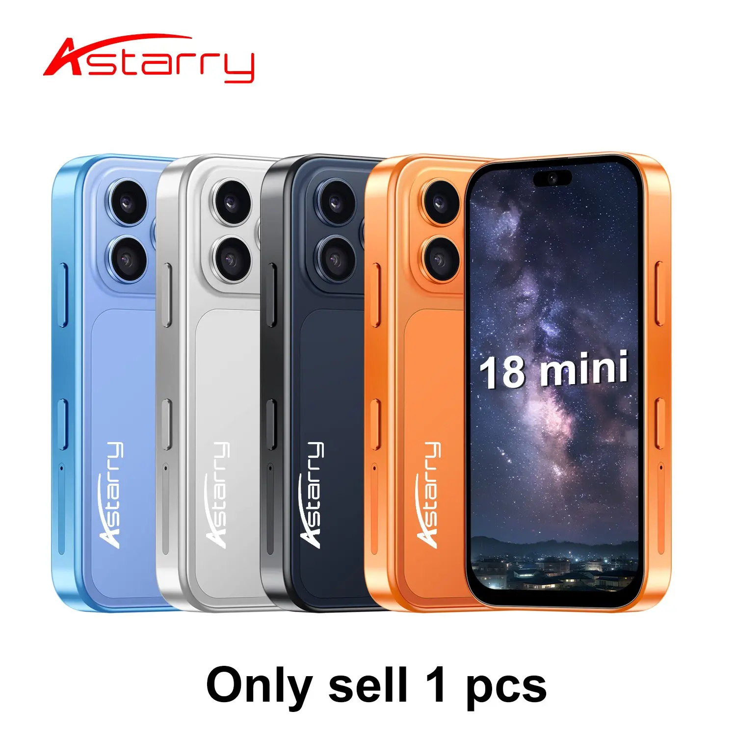 Astarry-18 Mini Smartphone, 2gb+16GB, Mtk6580m Quad-Core, Android 10, Dual 2mp Cameras, 3g Network, 2500mah Battery, Student Phone