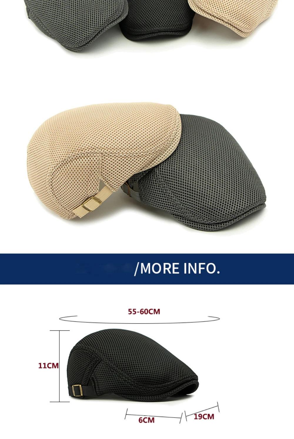 HT4775 Beret Cap Spring Summer Mesh Cap Breathable Sun Hat Women Artist Painter Beret Hat Male Female Ivy Flat Cap Mens Berets