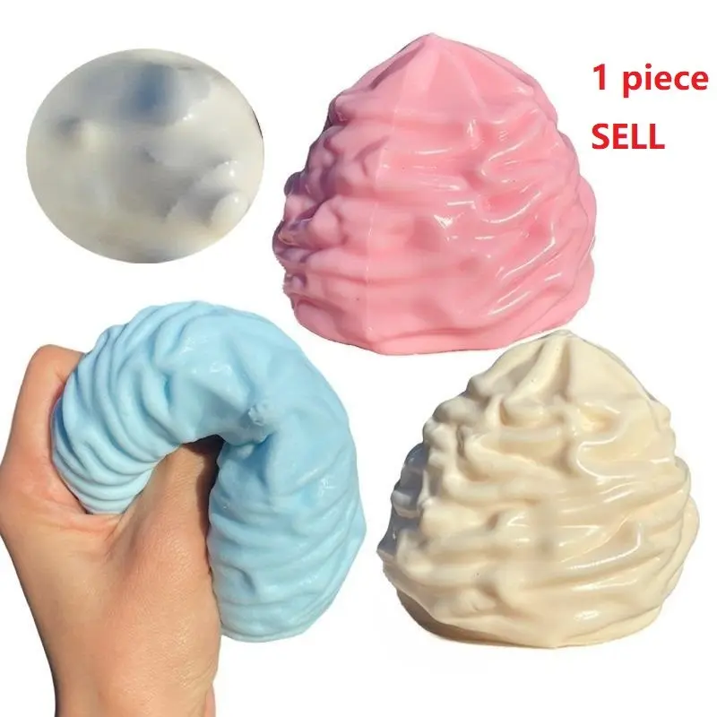 Crunchy Cream Building Block Squishy Toy Crispy Sound Pinch Fidget Toy Crunch Cream Twirl Squishy Building Block Toy Stress Relief Tools Squeeze Decompression Toy Gift for Adults