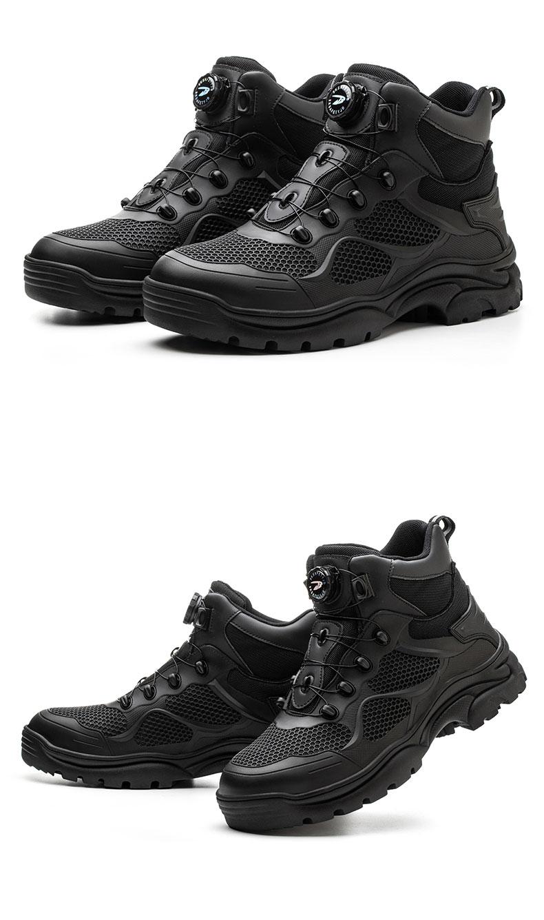 Men's Work Safety Shoes High Top Lace-up Safety Boots, Steel Toe Anti-smash and Anti-puncture Work Safety Boots Comfortable and Breathable Outdoor Sports Shoes Hiking Shoes Large Size Men's Work Shoes Industrial Outdoor Construction Product Model：9195