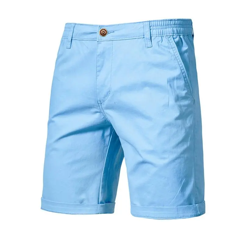 Summer new cotton casual shorts men's straight slim-fit five-point pants large size solid color men's clothing